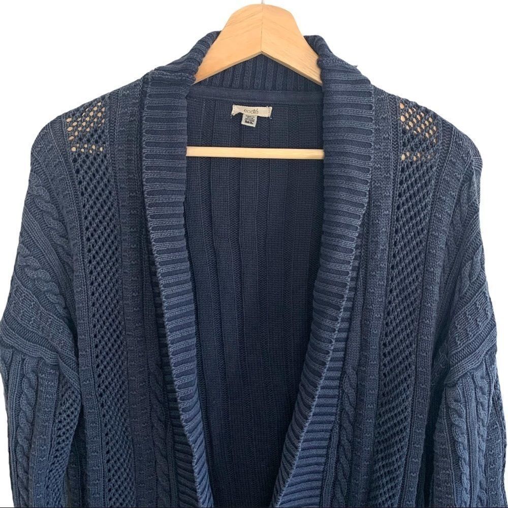 Ecoté Cable Knit Drop Shoulder Cardigan - Picture 2 of 6